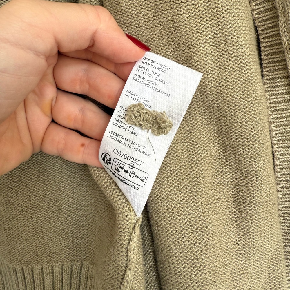 Anthropologie Pilcro Bell Sleeve Open Front Hood Sweater Band Sleeve Tan XL - Picture 9 of 10
